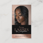 Luxury Eye Lashes Extensions Arch Photo Black Pink Visitekaartje (Voorkant)