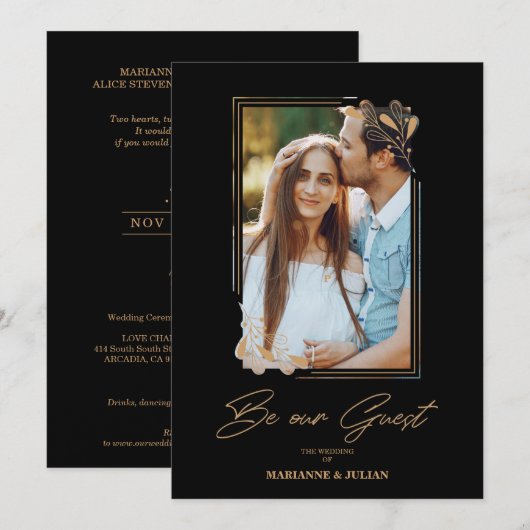 Luxury Fake Golden Branches Fancy Calligraphy (Voorkant / Achterkant)