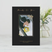 Luxury Fake Golden Branches Fancy kalligrafie Bedankkaart (Staand voorkant)