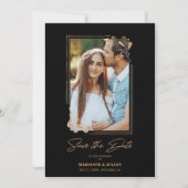 Luxury Fake Golden Branches Fancy kalligrafie Save The Date (Voorkant)