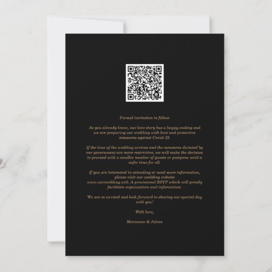 Luxury Fake Golden Branches Fancy kalligrafie Save The Date (Achterkant)