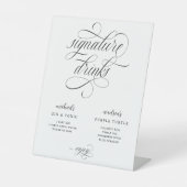 Luxury Fancy Wedding Signature Drinken Reclamebord Met Voetstuk (Voorkant)