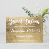 Luxury faux gold leaf Sweet 16 Kaart (Staand voorkant)