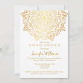 Luxury Faux Gold Mandala White Bridal Brunch Kaart (Voorkant)