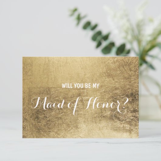 Luxury faux goudblad Zal je mijn eerbewijs zijn? Kaart (Staand voorkant)