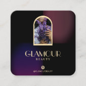 Luxury Faux gradiënt Violet en Bourgogne 2 foto's Vierkante Visitekaartje (Voorkant)