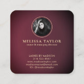 Luxury Faux gradiënt Violet en Bourgogne 2 foto's Vierkante Visitekaartje (Achterkant)