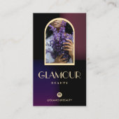 Luxury Faux gradiënt Violet en Bourgogne 2 foto's Visitekaartje (Voorkant)