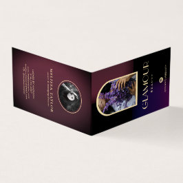 Luxury Faux gradiënt Violet en Bourgogne 2 foto's Visitekaartje