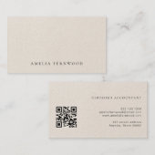 Luxury Faux Leather Certified Accountant QR Code Visitekaartje (Voorkant / Achterkant)