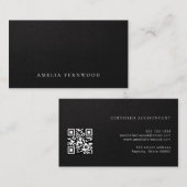 Luxury Faux Leather Certified Accountant QR Code Visitekaartje (Voorkant / Achterkant)