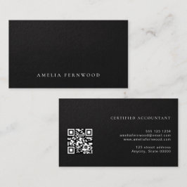 Luxury Faux Leather Certified Accountant QR Code Visitekaartje
