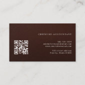 Luxury Faux Leather Certified Accountant QR Code Visitekaartje (Achterkant)