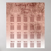 Luxury faux roos goudblad tafelblad 18 poster (Voorkant)