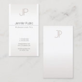 Luxury Faux Silver Trendy Creative Monogram Plain Visitekaartje (Voorkant / Achterkant)