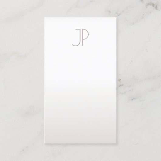 Luxury Faux Silver Trendy Creative Monogram Plain Visitekaartje (Achterkant)