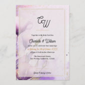 Luxury Faux Vellum Monogram Floral Wedding Invite Kaart (Voorkant)