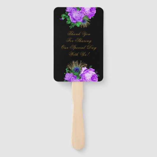 Luxury Fiesta Peacock Gold Weddenschap Hartelijk d Handwaaier (Achterkant)