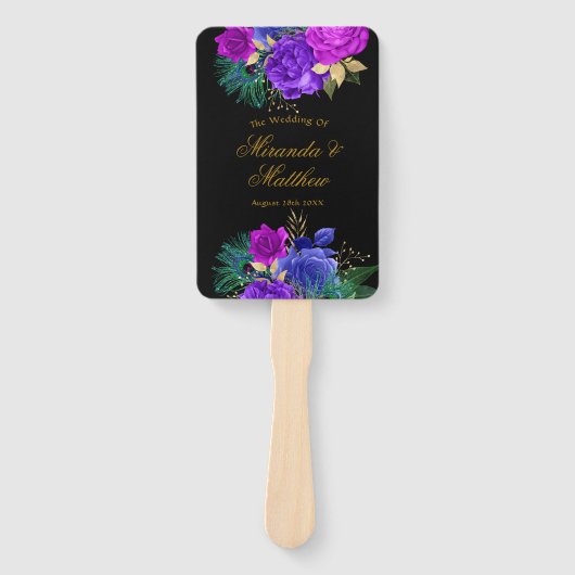 Luxury Fiesta Peacock Gold Weddenschap Hartelijk d Handwaaier (Voorkant)