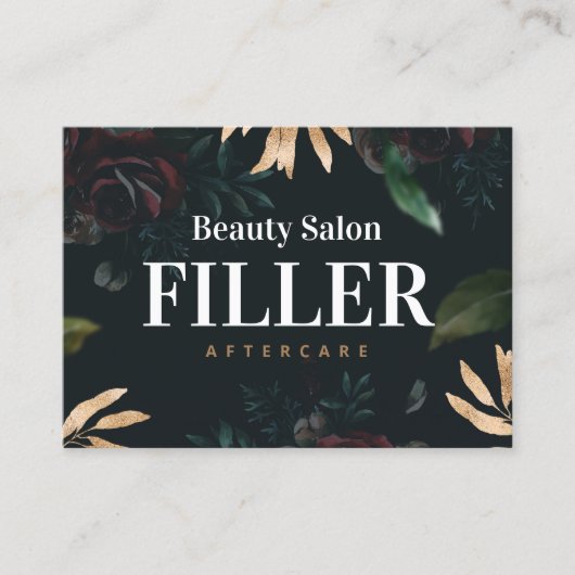 Luxury Filler Aftercare Instructions Card Visitekaartje (Voorkant)