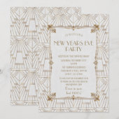 Luxury Fleur-de-Lis Gold Art Deco Nieuwjaar Kaart (Voorkant / Achterkant)