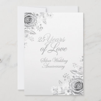 Luxury Floral 25th Wedding Anniversary Card Feestdagenkaart