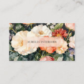 Luxury Floral Arch Photo Stylish Interior Designer Visitekaartje (Achterkant)