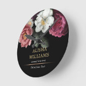 Luxury Floral Black Gold persoonlijke elegant Ronde Klok (Hoek)