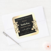 Luxury Floral Black Gold Product Packaging Labels (Envelop)