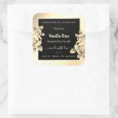 Luxury Floral Black Gold Product Packaging Labels (Tas)