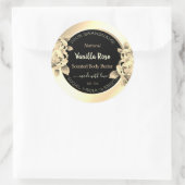 Luxury Floral Black Gold Product Packaging Labels (Tas)