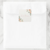 Luxury Floral Bridal Shower Envelope Seal | Blush Vierkante Sticker (Tas)