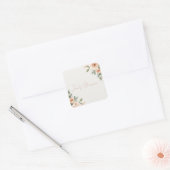 Luxury Floral Bridal Shower Envelope Seal | Blush Vierkante Sticker (Envelop)
