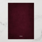 Luxury Floral Burgundy & Gold Islamic Wedding Folie Uitnodiging (Achterkant)