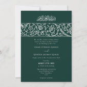 Luxury Floral Emerald Islamic Muslim Wedding Kaart (Voorkant)
