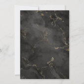 Luxury Floral Gold Black Marble Islamic Wedding Kaart (Achterkant)