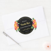 Luxury Floral Gold Black Product Packaging Labels (Envelop)