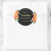 Luxury Floral Gold Black Product Packaging Labels (Tas)