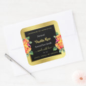 Luxury Floral Gold Black Product Packaging Labels (Envelop)