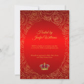 Luxury Floral Gold Royal Red Baby shower Kaart (Achterkant)