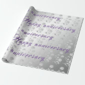 Luxury Floral Happy Silver 25th Jubileum Cadeaupapier (Uitgerold)