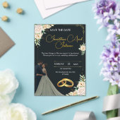 Luxury Floral Save Acrylic Wedding Invitation Acryl Uitnodigingen (Insitu (Huwelijk))