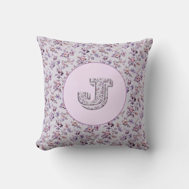 Luxury Flowers Monogram J Kussen (Voorkant)