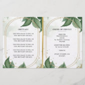 Luxury Foliage Gold Celebration of Life Programme (Achterkant)