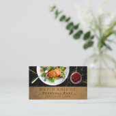 Luxury Food Chef Catering Black & Gold Marble Visitekaartje (Staand voorkant)
