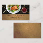 Luxury Food Chef Catering Black & Gold Marble Visitekaartje (Voorkant / Achterkant)