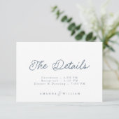 Luxury French Wedding Details Card  Kaart (Staand voorkant)