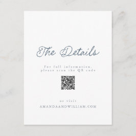 Luxury French Wedding Details Card QR Code  Kaart