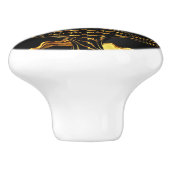 Luxury Full Gold Swirl Black Hardware Cabinet Acce Keramische Knop (Zijkant)