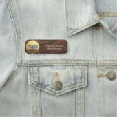 Luxury Full Wood Gold Logo Name Tag (In situ)